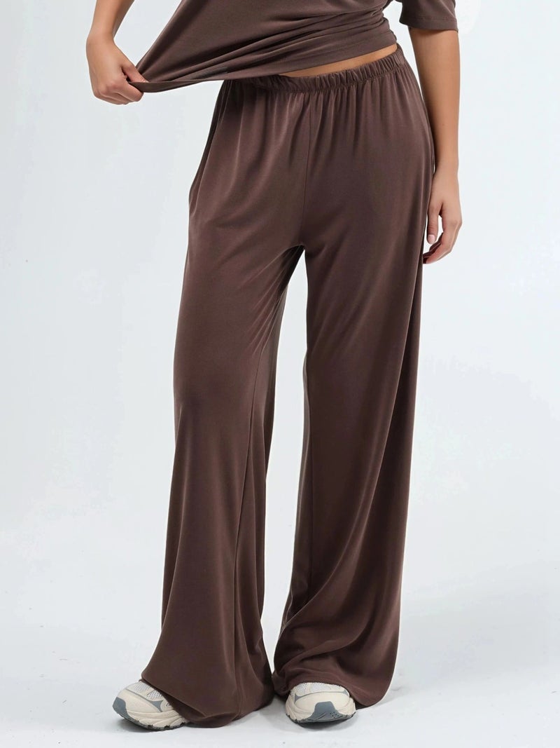 BUSEM Elastic Waist Straight Leg Modal Pants - Image 1